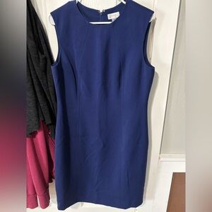 Tahari ASL Blue Sheath Midi Dress